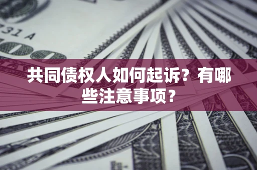 济南共同债权人如何起诉？有哪些注意事项？